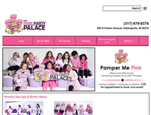 Tablet Screenshot of pinkpartypalaceindy.com